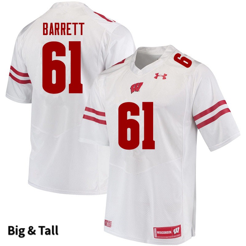 Wisconsin Badgers Men's #61 Dylan Barrett NCAA Under Armour Authentic White Big & Tall College Stitched Football Jersey IE40S40WK